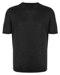 T-shirt à col rond en tricot gris foncé Roberto Collina