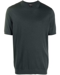 T-shirt à col rond en tricot gris foncé Theory