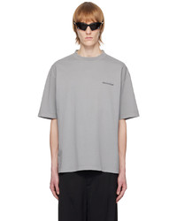 T-shirt à col rond en tricot gris Balenciaga