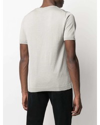 T-shirt à col rond en tricot gris Cenere Gb