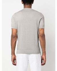 T-shirt à col rond en tricot gris Fedeli