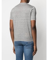 T-shirt à col rond en tricot gris Cenere Gb
