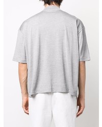 T-shirt à col rond en tricot gris Jil Sander