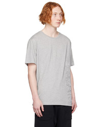 T-shirt à col rond en tricot gris Balmain