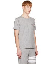 T-shirt à col rond en tricot gris Thom Browne