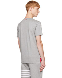 T-shirt à col rond en tricot gris Thom Browne