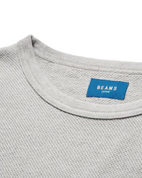 T-shirt à col rond en tricot gris Beams
