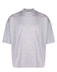 T-shirt à col rond en tricot gris Jil Sander