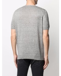 T-shirt à col rond en tricot gris Barba