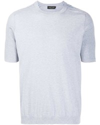 T-shirt à col rond en tricot gris Roberto Collina