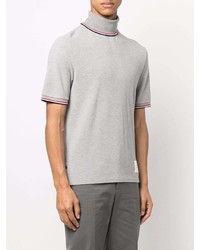 T-shirt à col rond en tricot gris Thom Browne