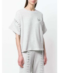 T-shirt à col rond en tricot gris McQ Alexander McQueen