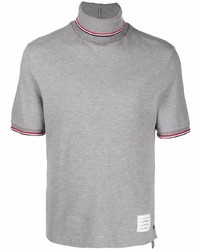 T-shirt à col rond en tricot gris Thom Browne