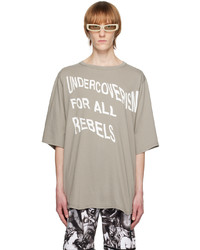 T-shirt à col rond en tricot gris Undercoverism