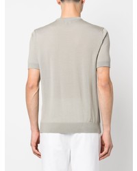 T-shirt à col rond en tricot gris Emporio Armani