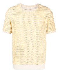 T-shirt à col rond en tricot jaune Isa Boulder