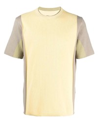 T-shirt à col rond en tricot jaune Jacquemus
