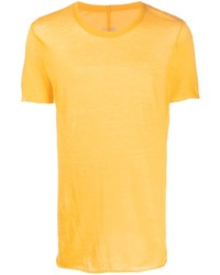 T-shirt à col rond en tricot jaune Rick Owens