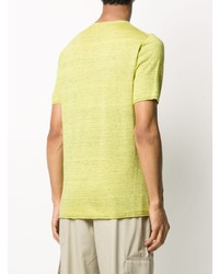 T-shirt à col rond en tricot jaune Roberto Collina
