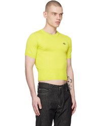 T-shirt à col rond en tricot jaune Vivienne Westwood