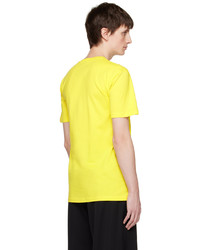 T-shirt à col rond en tricot jaune Moschino