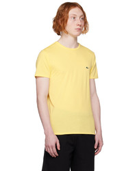T-shirt à col rond en tricot jaune Lacoste