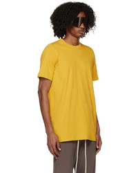 T-shirt à col rond en tricot jaune Rick Owens