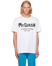 T-shirt à col rond en tricot marron clair Alexander McQueen