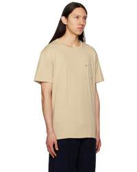 T-shirt à col rond en tricot marron clair Noah