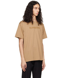 T-shirt à col rond en tricot marron clair Burberry