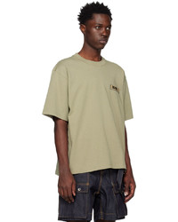 T-shirt à col rond en tricot marron clair Sacai