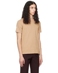 T-shirt à col rond en tricot marron clair Tom Ford