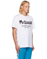 T-shirt à col rond en tricot marron clair Alexander McQueen