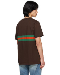 T-shirt à col rond en tricot marron foncé Gucci