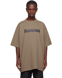 T-shirt à col rond en tricot marron Balenciaga