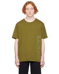 T-shirt à col rond en tricot marron Balmain