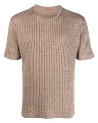 T-shirt à col rond en tricot marron Barena