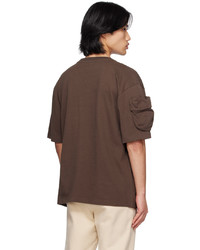 T-shirt à col rond en tricot marron Jacquemus