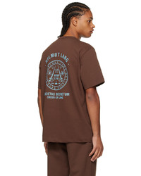 T-shirt à col rond en tricot marron Helmut Lang