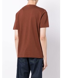 T-shirt à col rond en tricot marron BOSS