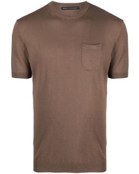 T-shirt à col rond en tricot marron Daniele Alessandrini
