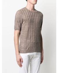 T-shirt à col rond en tricot marron Tagliatore
