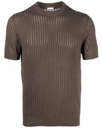 T-shirt à col rond en tricot marron Malo