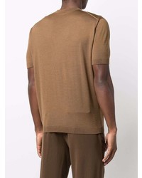 T-shirt à col rond en tricot marron Agnona