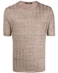 T-shirt à col rond en tricot marron Tagliatore