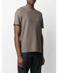T-shirt à col rond en tricot marron Emporio Armani