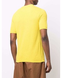 T-shirt à col rond en tricot moutarde Roberto Collina