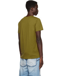 T-shirt à col rond en tricot moutarde Balmain