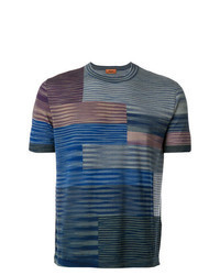 T-shirt à col rond en tricot multicolore