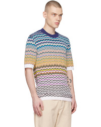 T-shirt à col rond en tricot multicolore Missoni